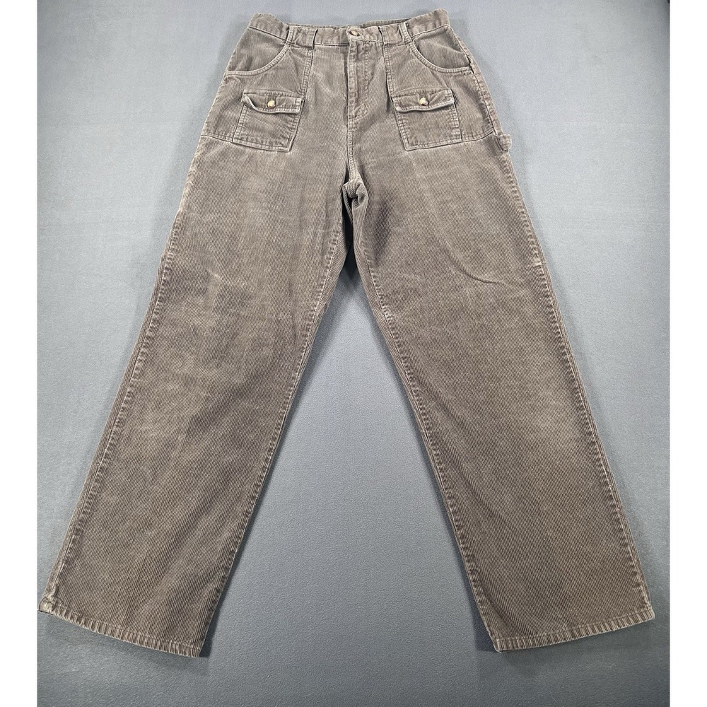 Carolina Blues Vintage Women 12 Olive Green Corduroy Pants High Waist Retro 90s